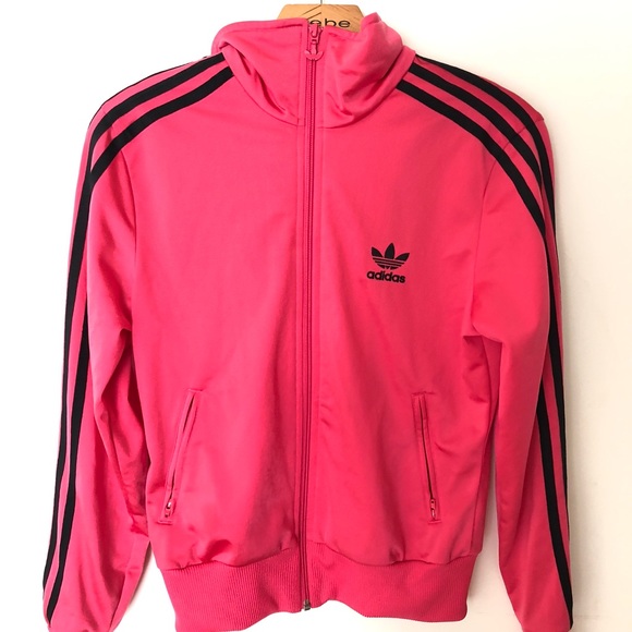 hot pink and black adidas jacket